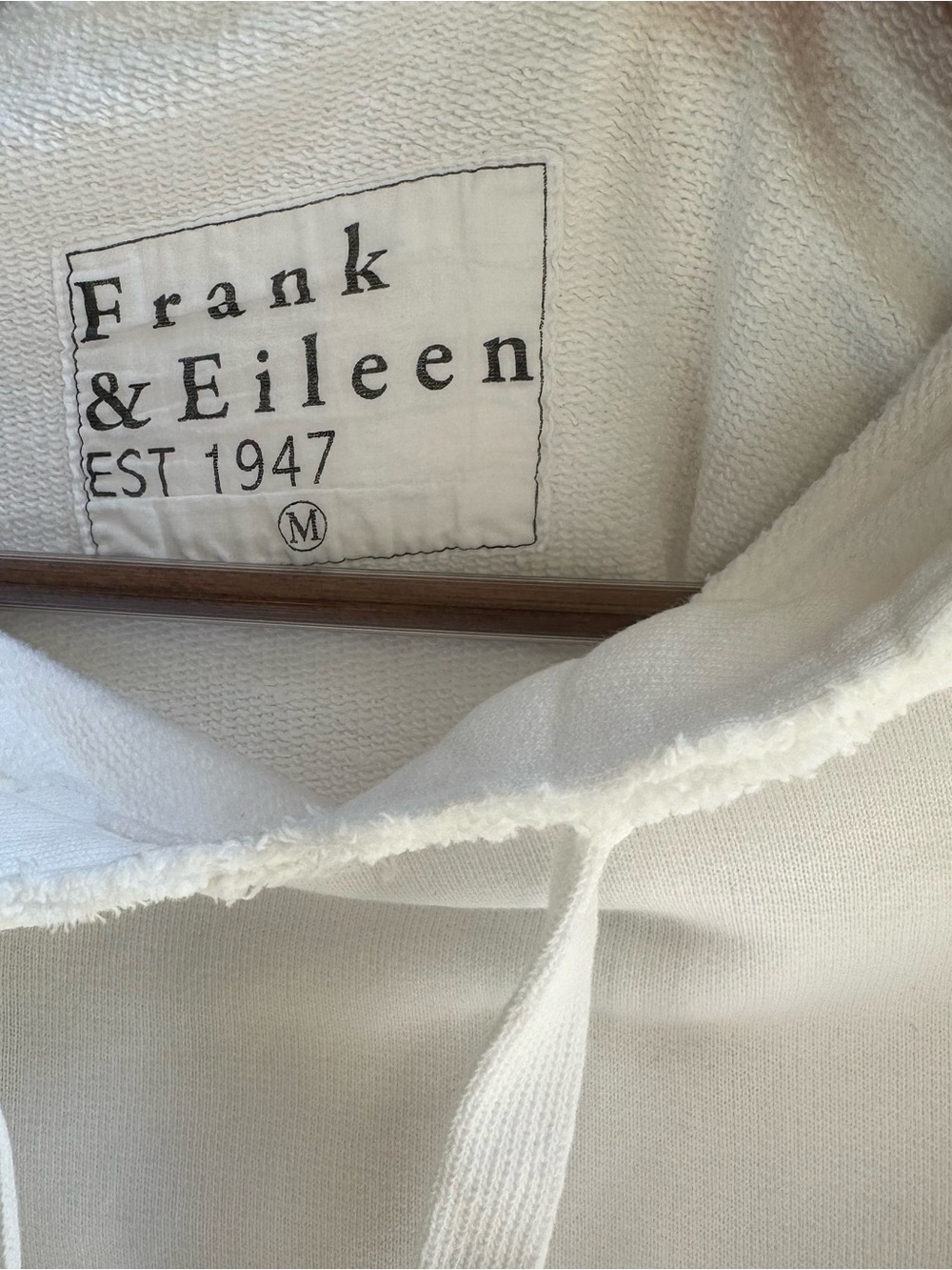Frank & Eileen “Kane” White long sleeve, hooded sweatshirt - M (gently worn) - Picture 7 of 7